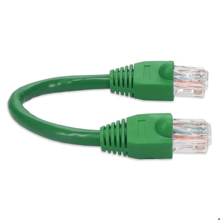 Add-On 6IN RJ-45 MALE TO RJ-45 MALE CAT6A STRAIGHT GREEN UTP COPPER PVC PATCH ADD-0-5FCAT6A-GN